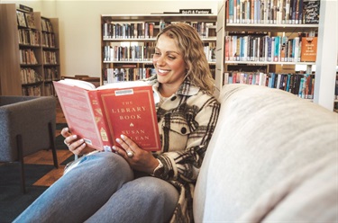 Reading on the couch