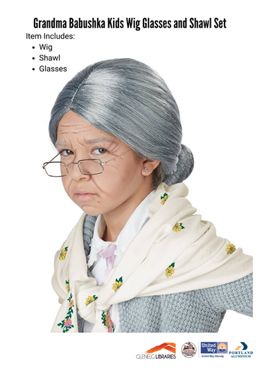 Grandma wig and shawl