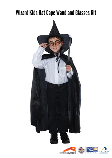 Wizard Hat Cape wand glasses