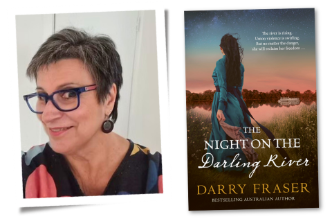 Photo of Darry Fraser and her novel The Night on the Darling River