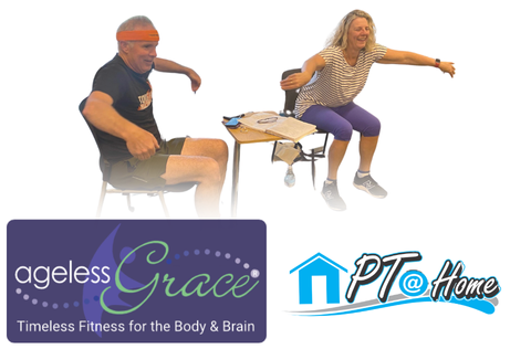 Carrie Templeton leading Ageless Grace chair-based exercise session