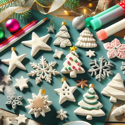 Air-dry clay Christmas decorations