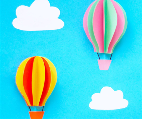 Paper hot air balloons