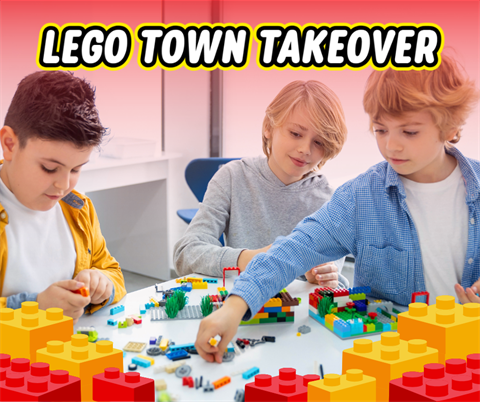Three children playing with Lego