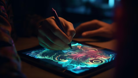 Drawing on a digital tablet